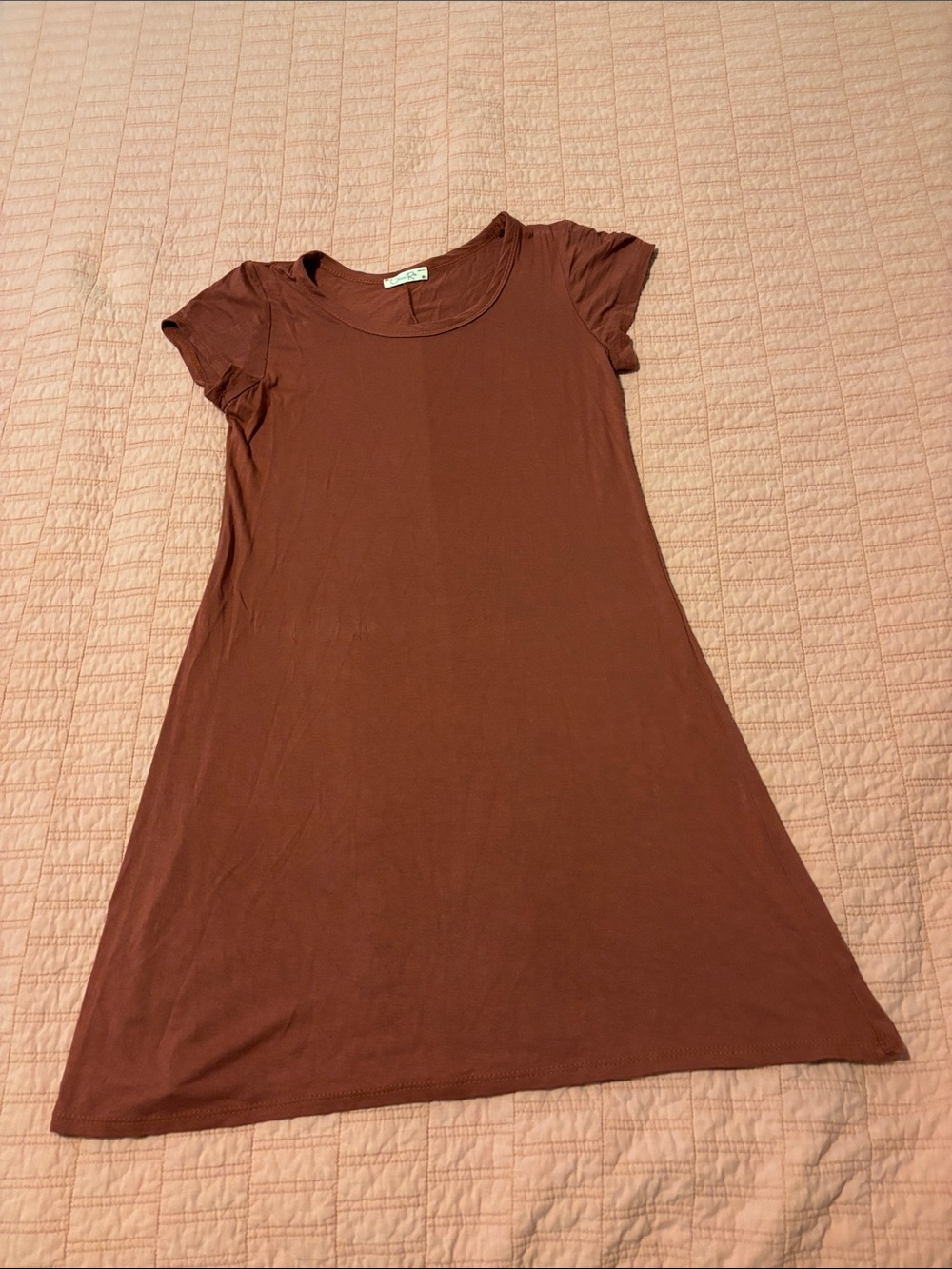 Olivia Rae Maroon Short-Sleeve Mini Swing Dress